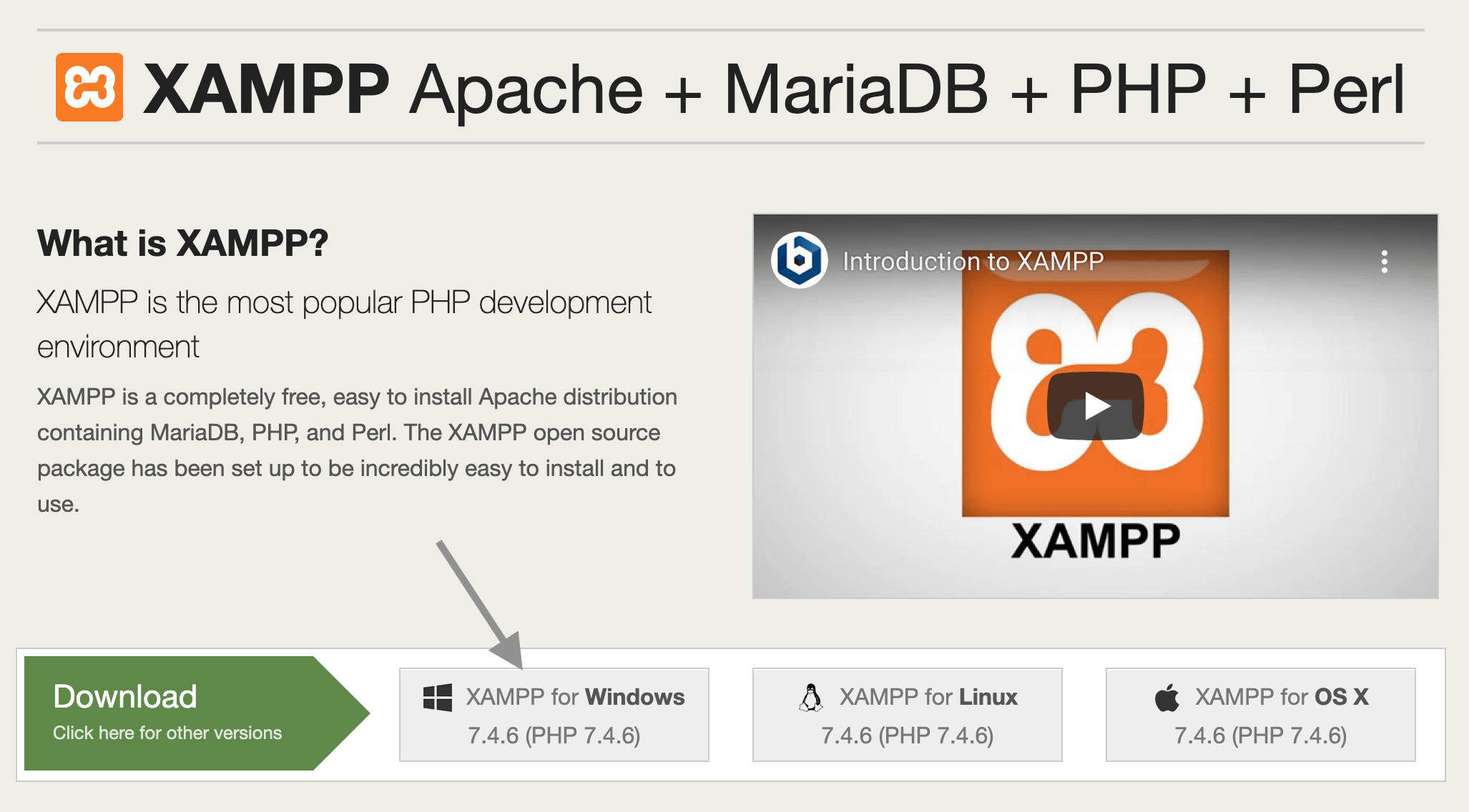 xampp server for windows 10