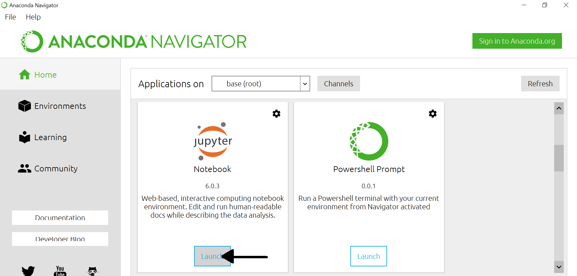 anaconda navigator channels